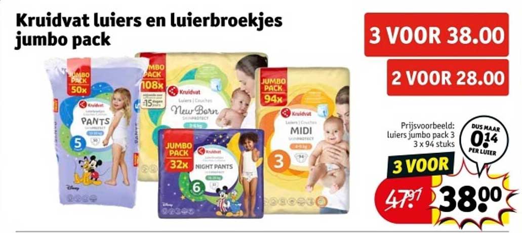 Kruidvat luiers en luierbroekjes jumbo pack