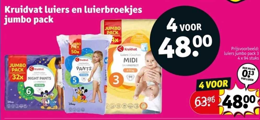 Kruidvat luiers en luierbroekjes jumbo pack