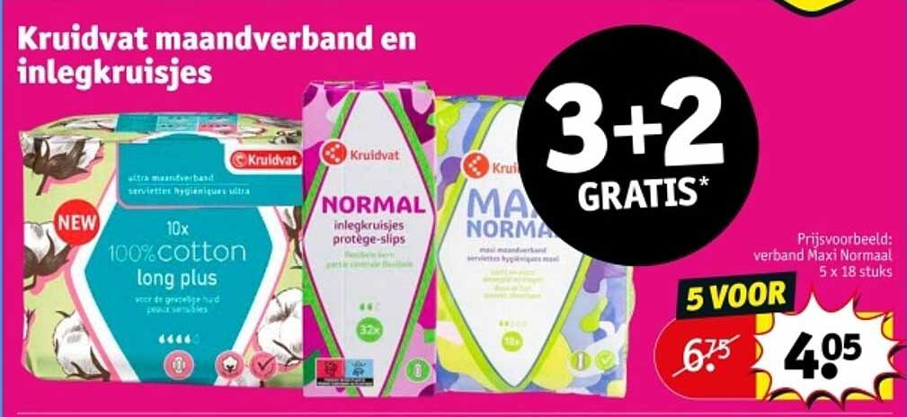 Kruidvat maandverband en inlegkruisjes