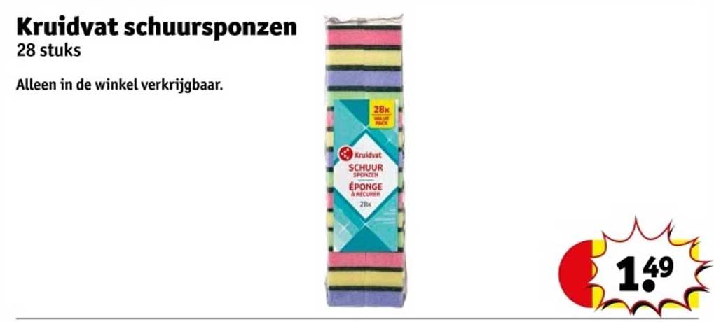 Kruidvat schuurspongen 28 stuks