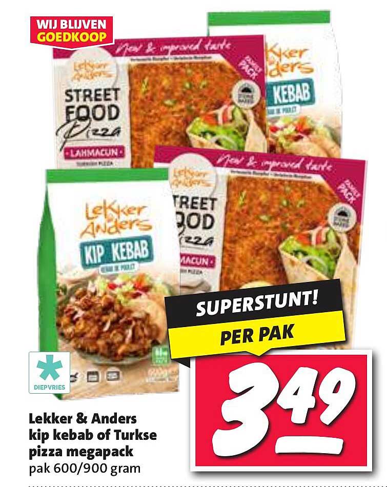 Lekker & Anders kip kebab of Turkse pizza megapack