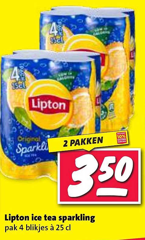 Lipton ice tea sparkling pak 4 blikjes à 25 cl