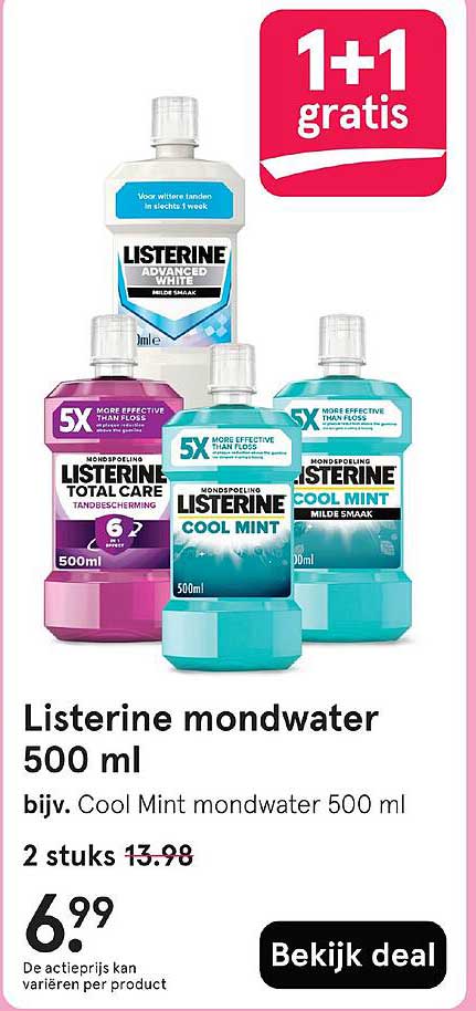 Listerine mondwater 500 ml bijv. Cool Mint mondwater 500 ml