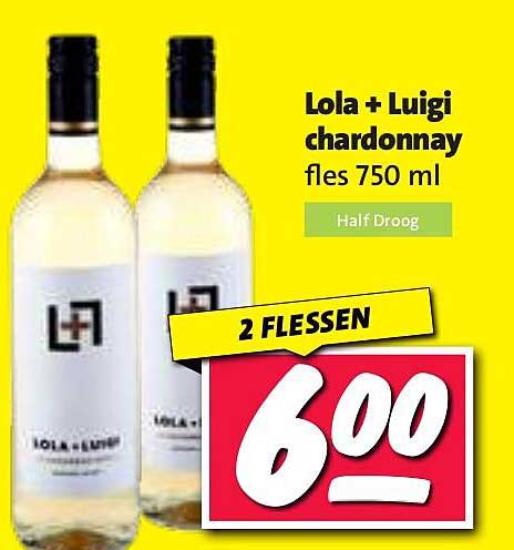 Lola + Luigi chardonnay fles 750 ml
