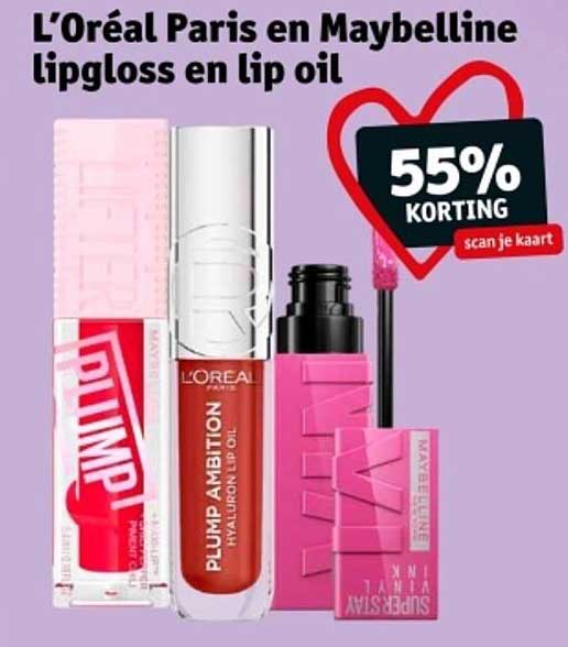 L’Oréal Paris en Maybelline lipgloss en lip oil