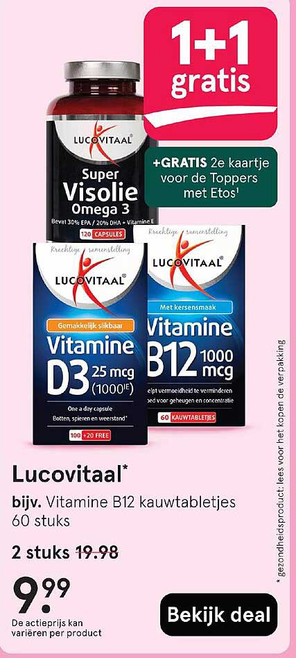Lucovitaal Vitamine B12 kauwtabletjes 60 stuks