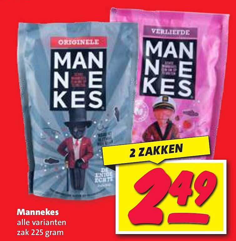 Mannekes alle varianten zak 225 gram