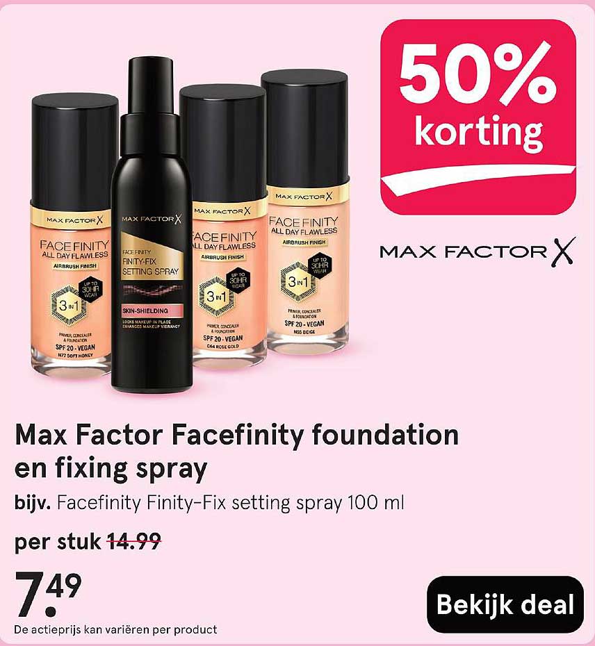 Max Factor Facefinity foundation en fixing spray