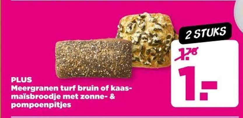 Meergranen turf bruin of kaas-maïsbroodje met zonnebloem- & pompoenpitjes