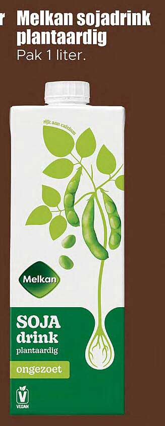 Melkan sojadrink plantaardig Pak 1 liter.