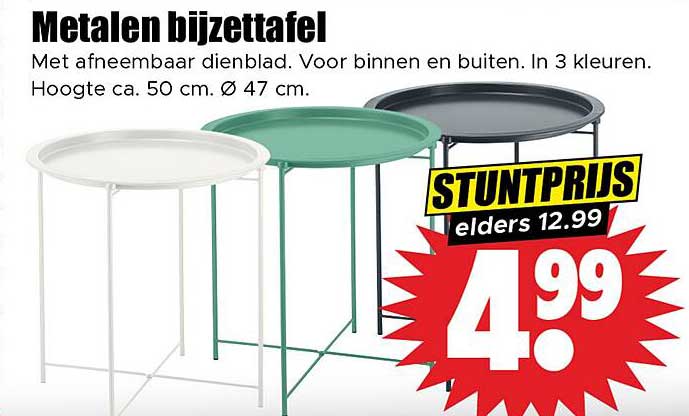 Metalen bijzettafel