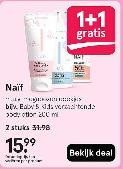 Naïf Baby & Kids verzachtende bodylotion 200 ml - 1+1 gratis