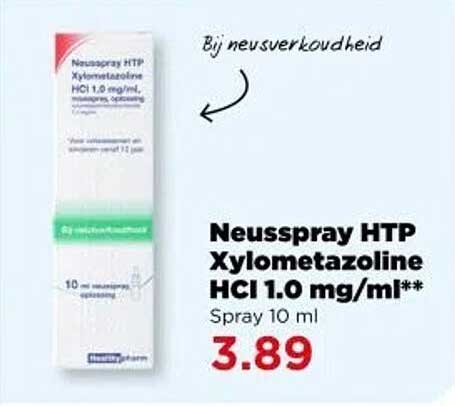 Neusspray HTP Xylometazoline HCI 1.0 mg/ml
