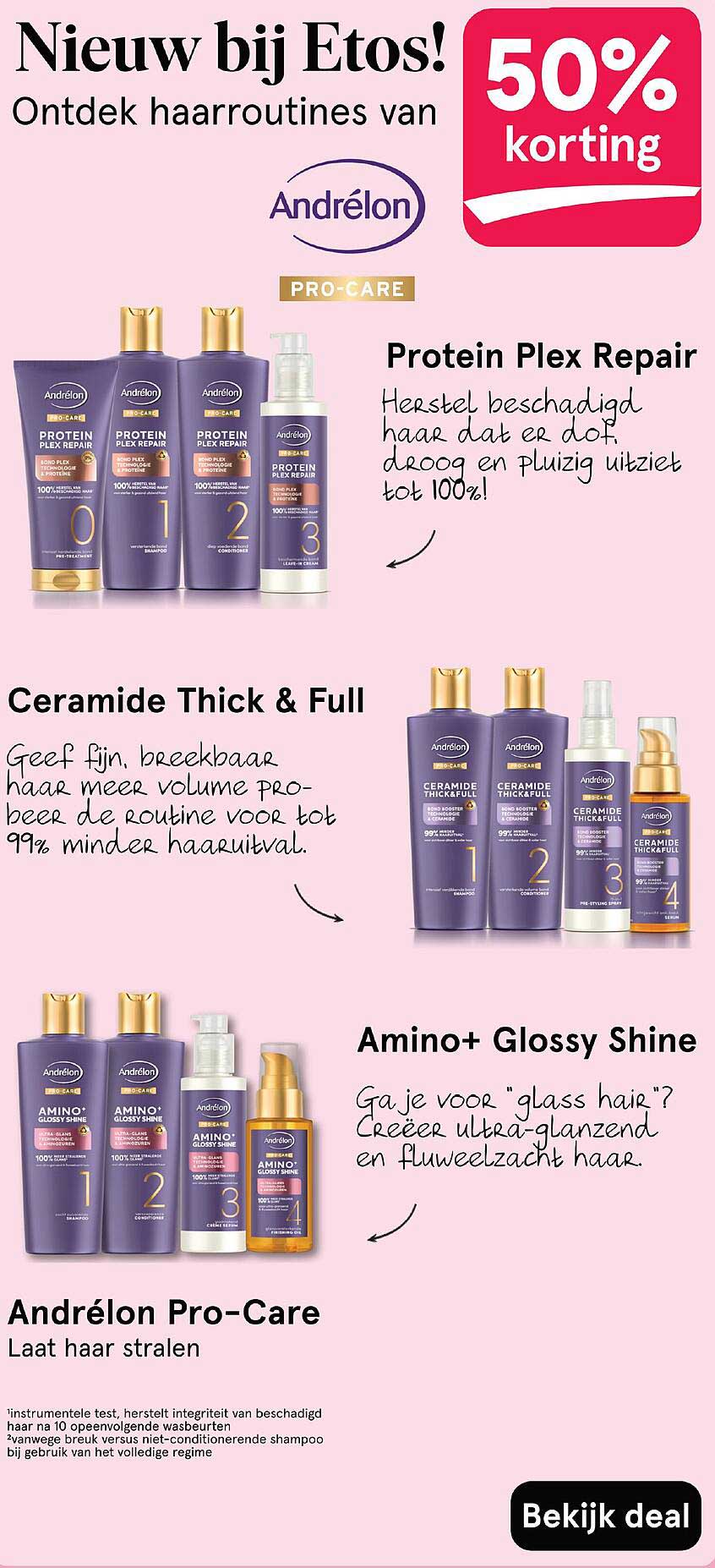 Nieuw bij Etos! Ontdek haar routines van Andrélon - 50% korting