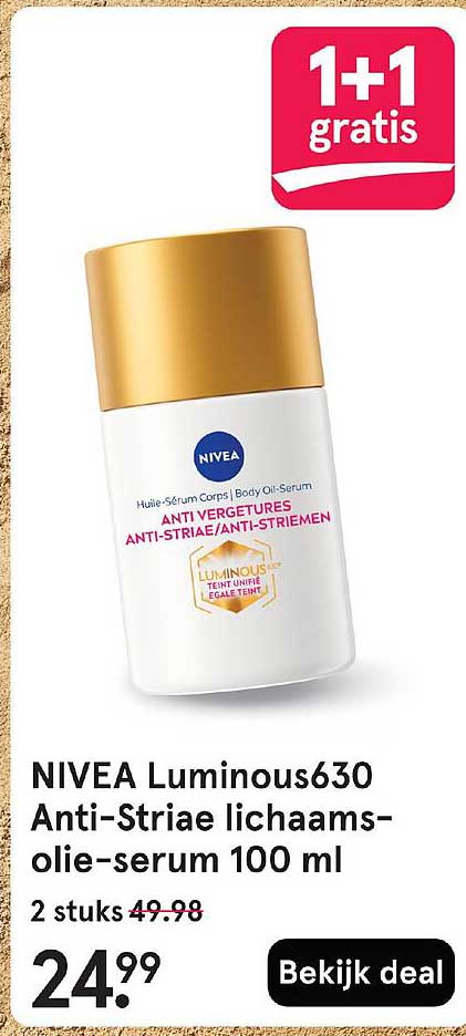 NIVEA Luminous630 Anti-Striae lichaams-olie-serum 100 ml 2 stuks 49.98
