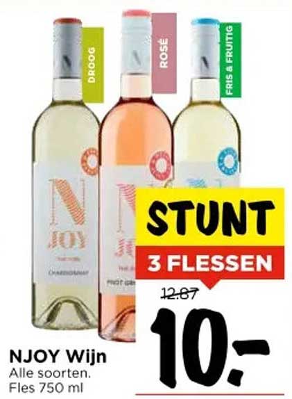 NJOY Wijn - 3 flessen voor €10,-