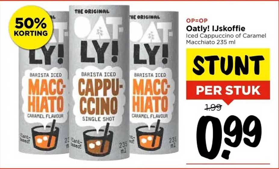 Oatly! IJskoffe Iced Cappuccino of Caramel Macchiato 235 ml
