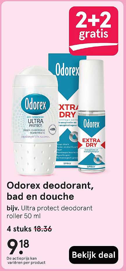 Odorex deodorant, bad en douche bijv. Ultra protect deodorant roller 50 ml