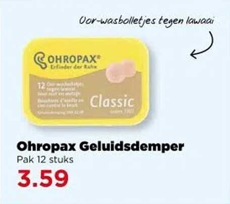 Ohropax Geluidsdemper Pak 12 stuks