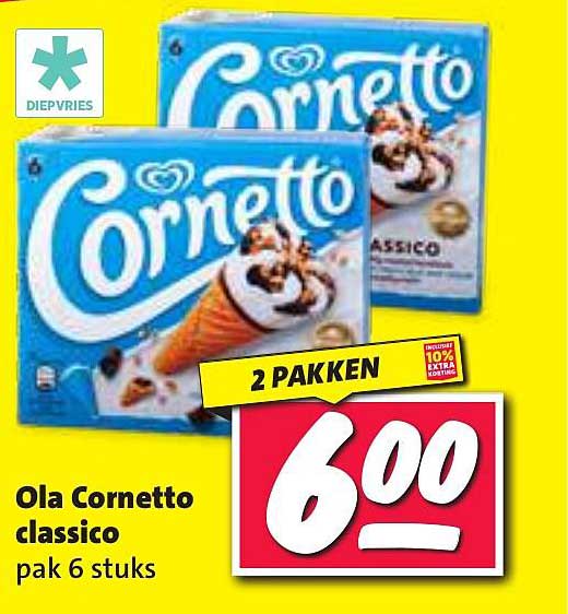 Ola Cornetto classico pak 6 stuks