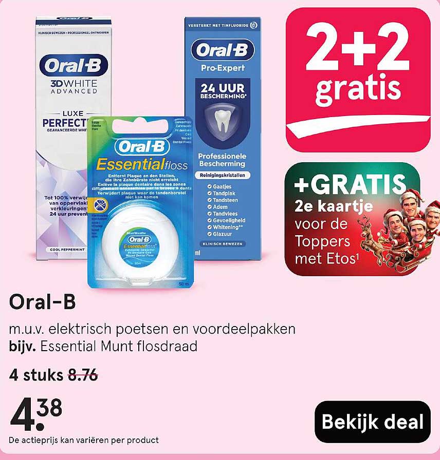 Oral-B m.u.v. elektrisch poetsen en voordelpakketten bijv. Essential Munt flosdraad