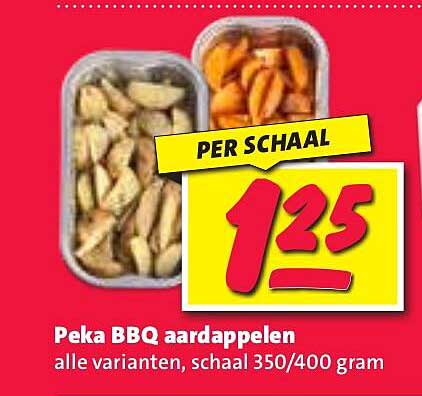 Peka BBQ aardappelen, alle varianten, schaal 350/400 gram