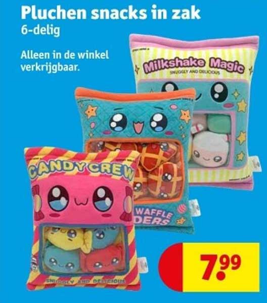 Pluchen snacks in zak 6-delig