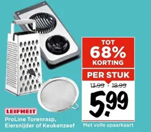 ProLine Torenrasp, Eiersnijder of Keukenzeef