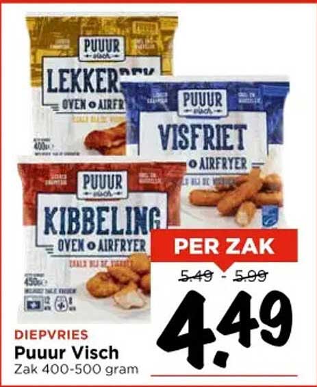 Puur Visch - Diepvries Zak 400-500 gram