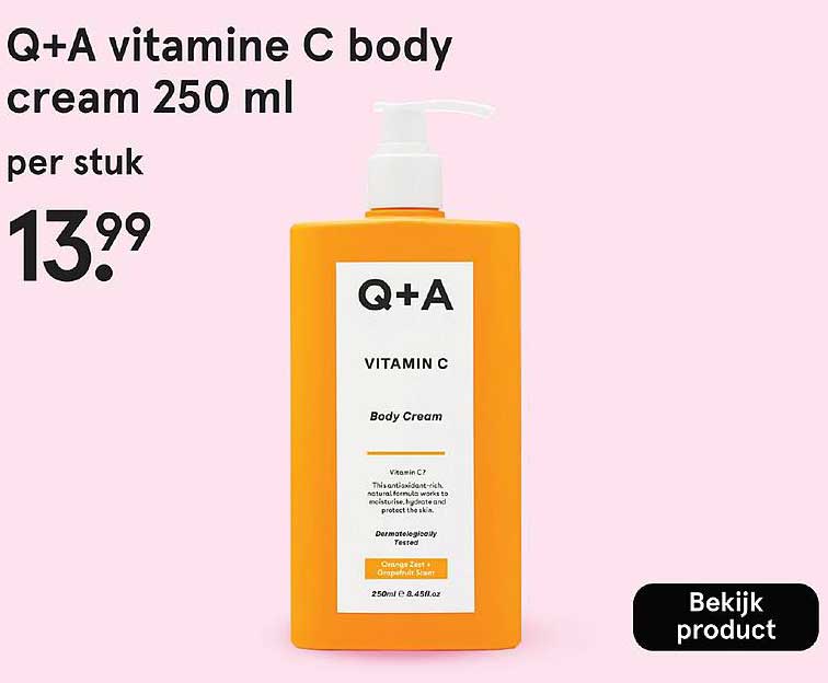 Q+A vitamine C body cream 250 ml