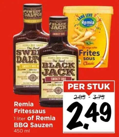 Remia Fritessaus 1 liter of Remia BBQ Sauzen 450 ml