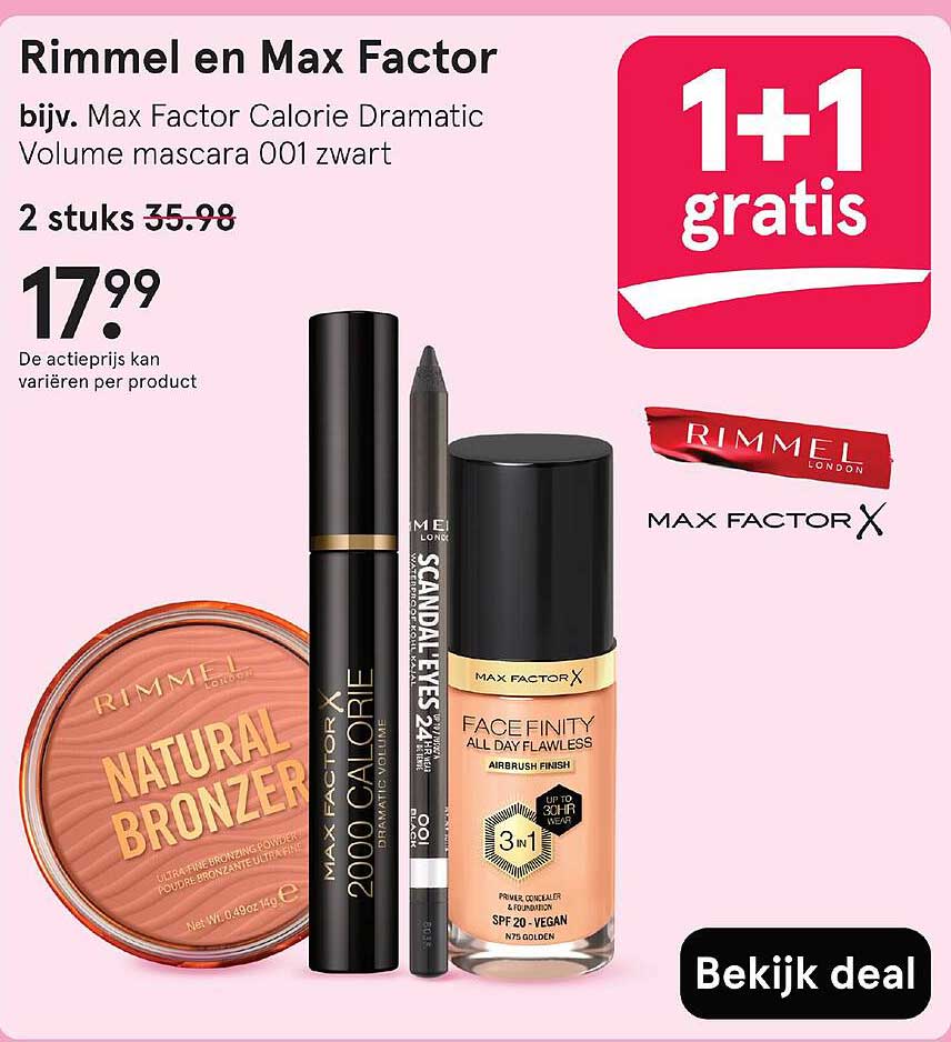 Rimmel en Max Factor bijv. Max Factor Calorie Dramatic Volume mascara 001 zwart 2 stuks 35.98