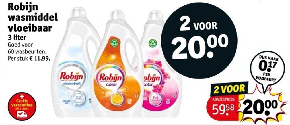 Robijn wasmiddel vloeibaar 3 liter