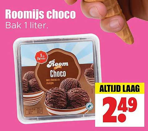 Roomijs choco Bak 1 liter