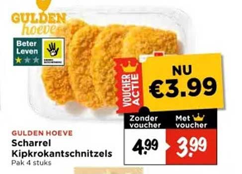 Scharrel Kipkrokantschnitzels Pak 4 stuks