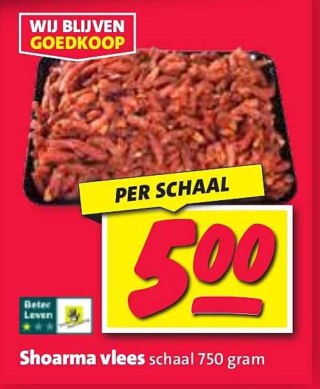 Shoarma vlees schaal 750 gram