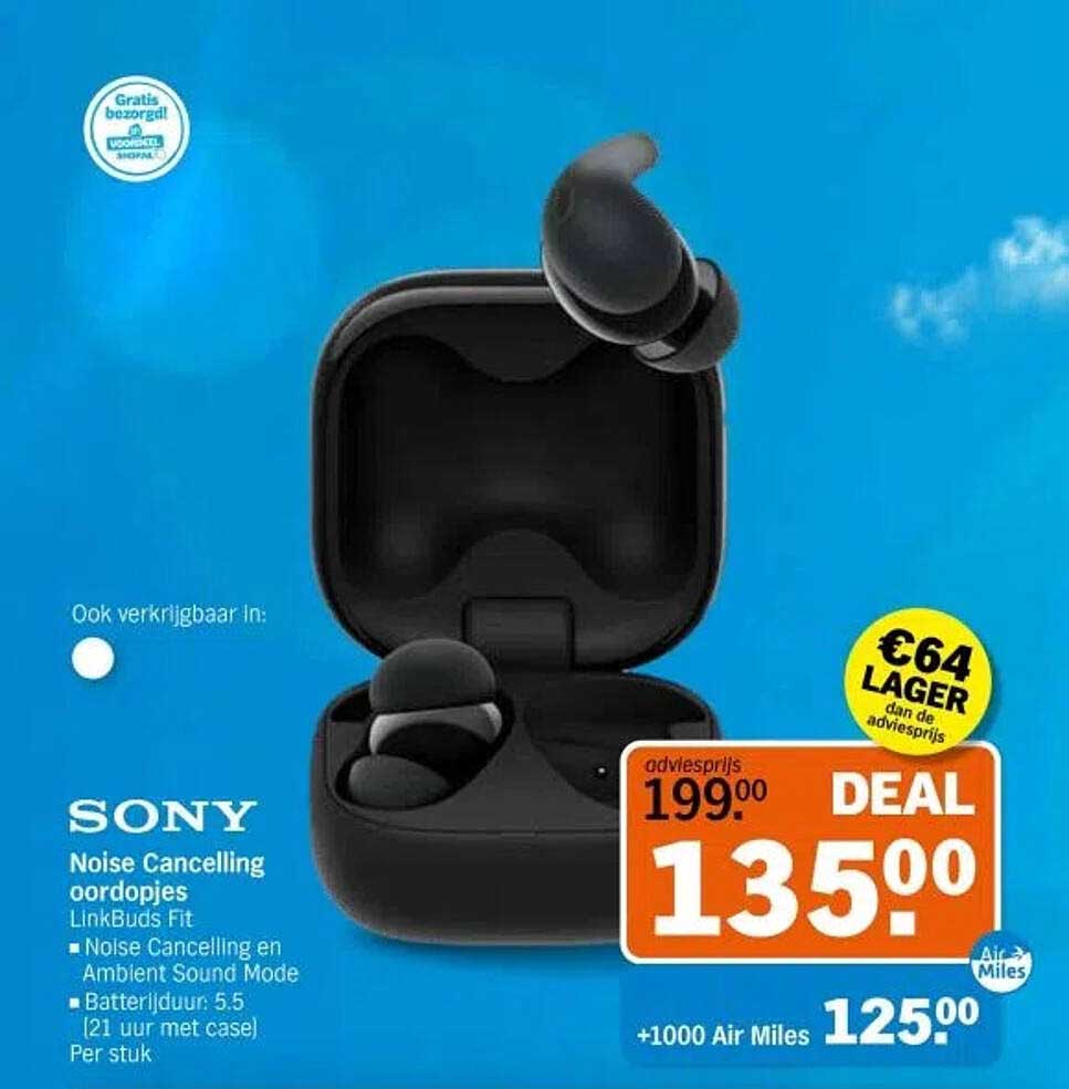 Sony Noise Cancelling oordopjes LinkBuds Fit