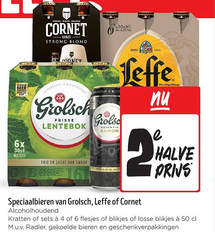 Speciaalbieren van Grolsch, Leffe of Cornet
