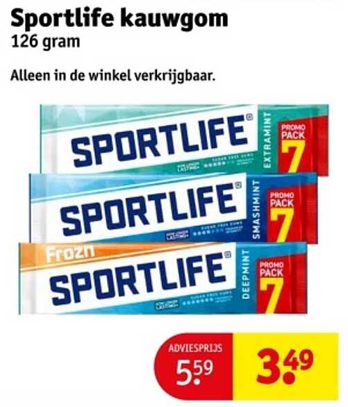 Sportlife kauwgom 126 gram