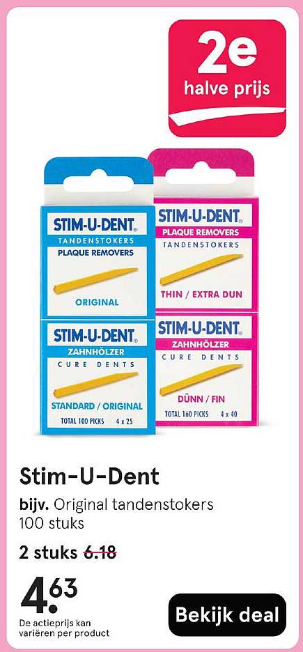 Stim-U-Dent bijv. Original tandenstokers 100 stuks