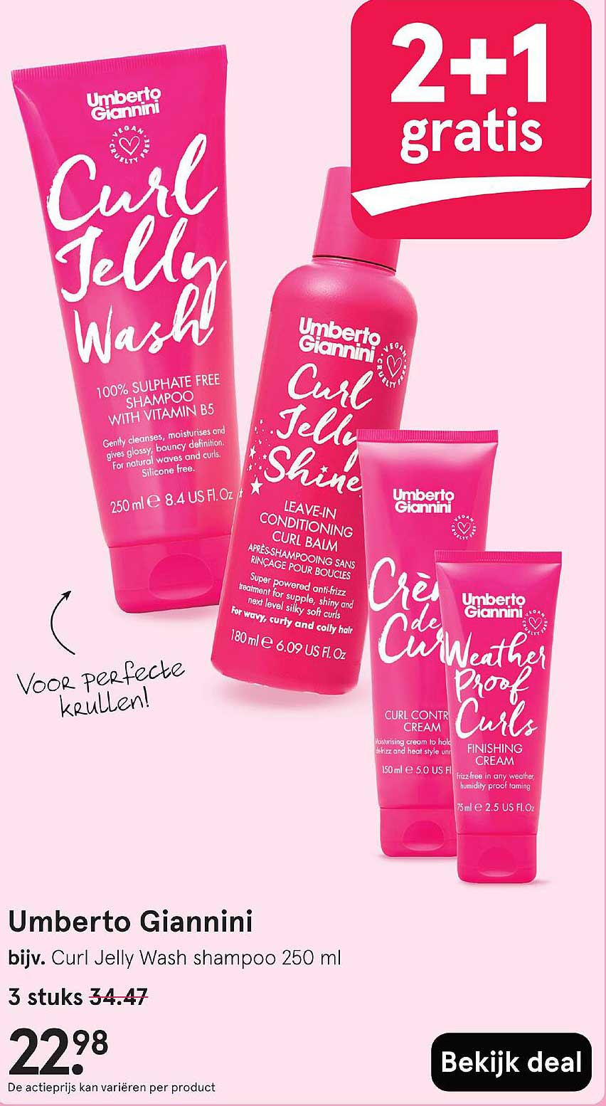 Umberto Giannini bijv. Curl Jelly Wash shampoo 250 ml