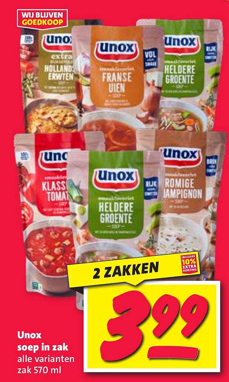 Unox soep in zak alle varianten zak 570 ml