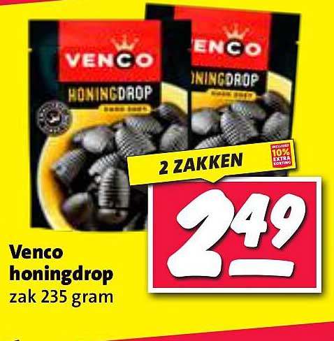 Venco honingdrop zak 235 gram