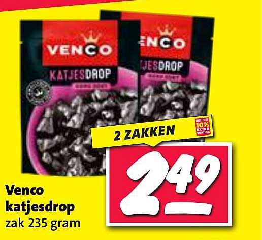 Venco katjesdrop zak 235 gram