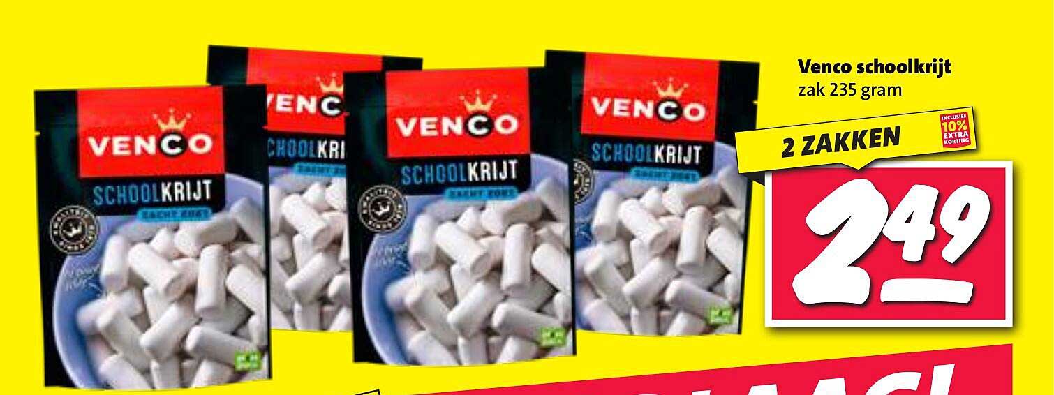 Venco schoolkrijt zak 235 gram