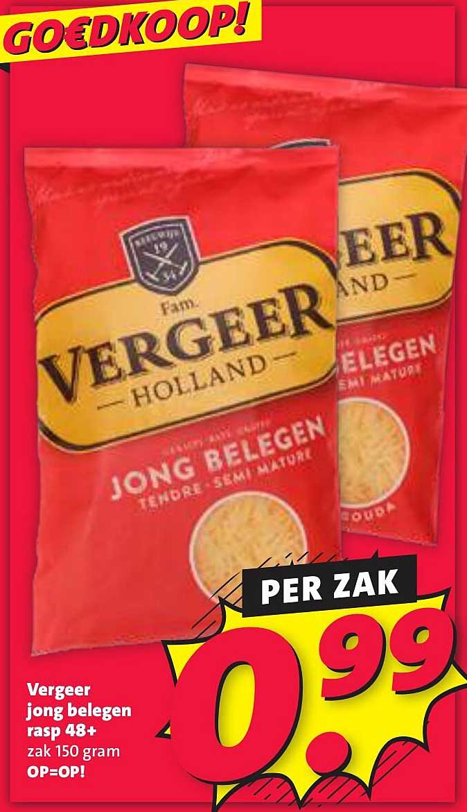 Vergeer jong belegen rasp 48+ zak 150 gram