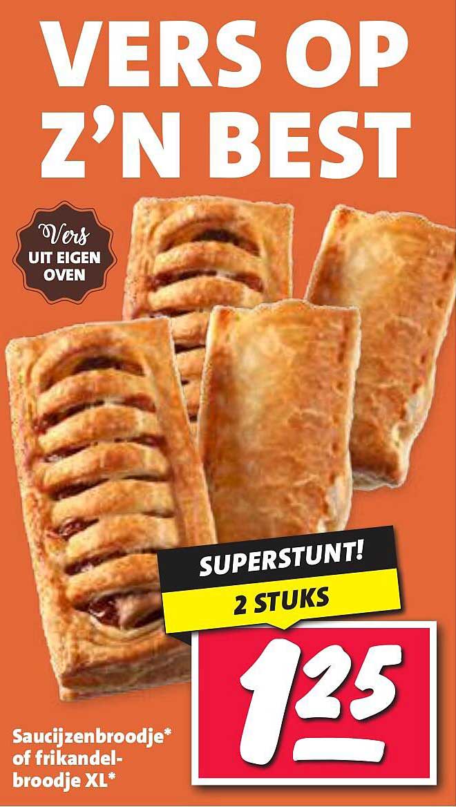 VERVERS OP Z'N BEST - Saucijzenbroodje* of frikandelbroodje XL*