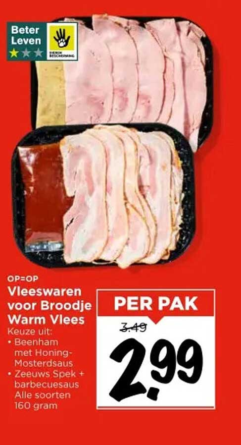 Vleeswaren voor Broodje Warm Vlees