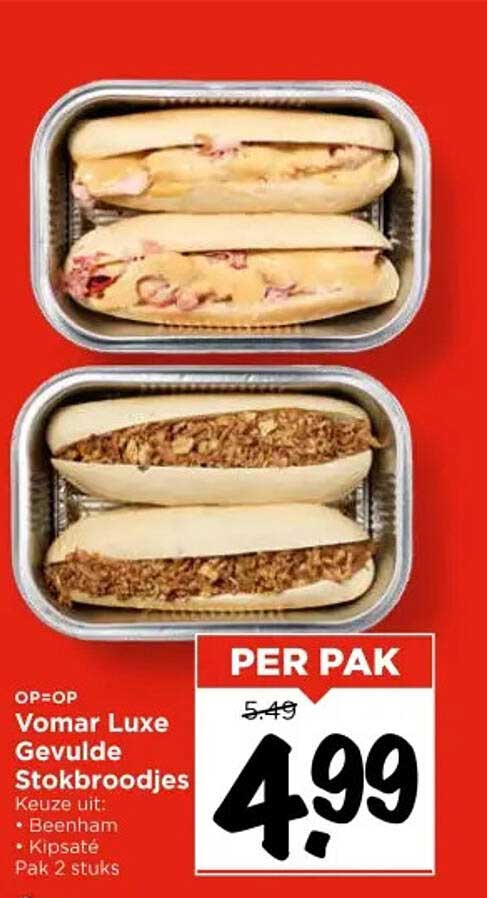 Vomar Luxe Gevulde Stokbroodjes