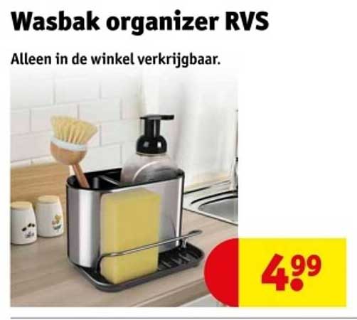 Wasbak organizer RVS